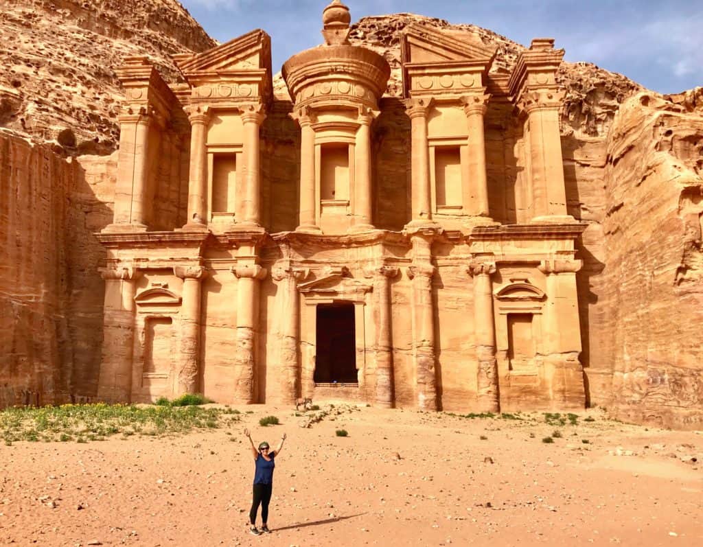 The magnificent Monastery at Petra. Even better than the Treasury in my opinion. I've put together the ultimate first-timer's guide to Petra | how to plan a self-guided visit to Petra, how to visit Petra, what to do in Jordan, Petra travel guide, travel tips for Petra, where to stay in Wadi Musa #petra #jordan #bucketlist
