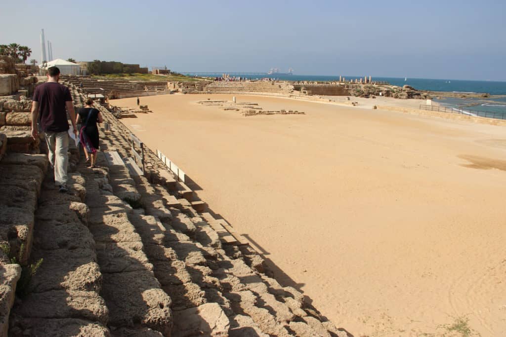 Caesarea Maritima | A day trip from Tel Aviv to northern Israel, covering Caesarea, Tel-Megiddo, the Sea of Galilee, Capernaum, the Mount of Beatitudes, Tiberias, and Akko | what to do in Israel | There's so much to visit in such a small area, you can have a jam-packed day driving from Tel Aviv or Jerusalem but cover so many historic sites and towns | Israel itinerary ideas, Christian history trips, visit the Jesus trail, bible archaeology tours, what to see in Israel, Jerusalem day trips #israel #seaofgalilee #telaviv