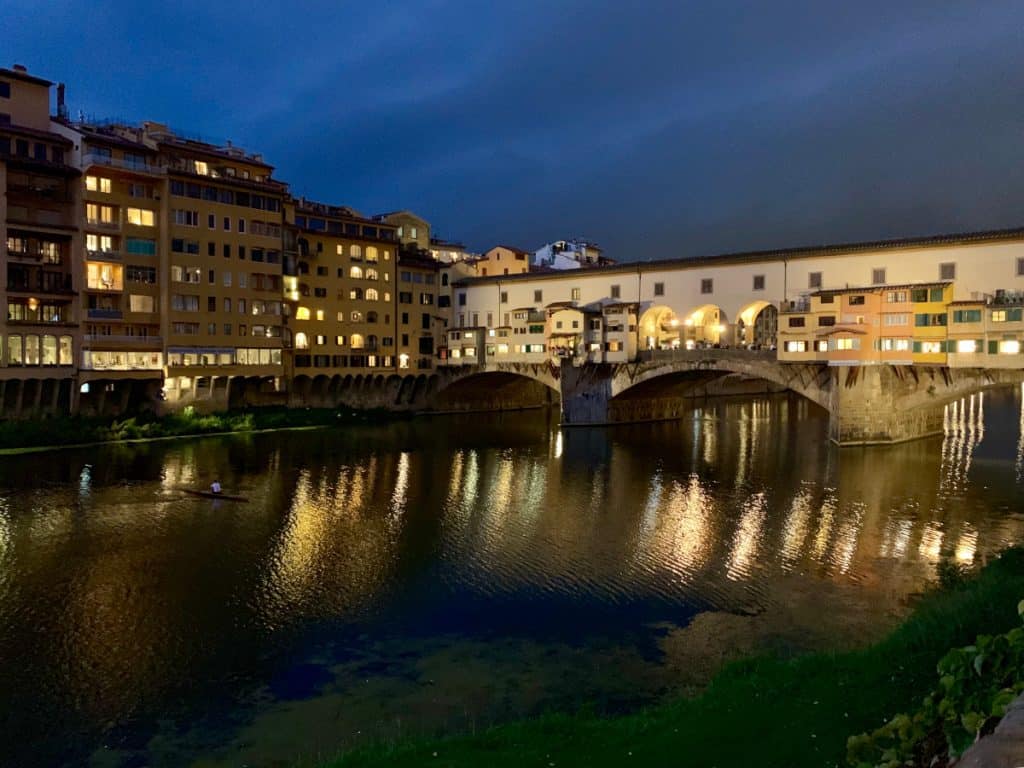 Seeing the lights on the Arno at night is something you have to do in Florence