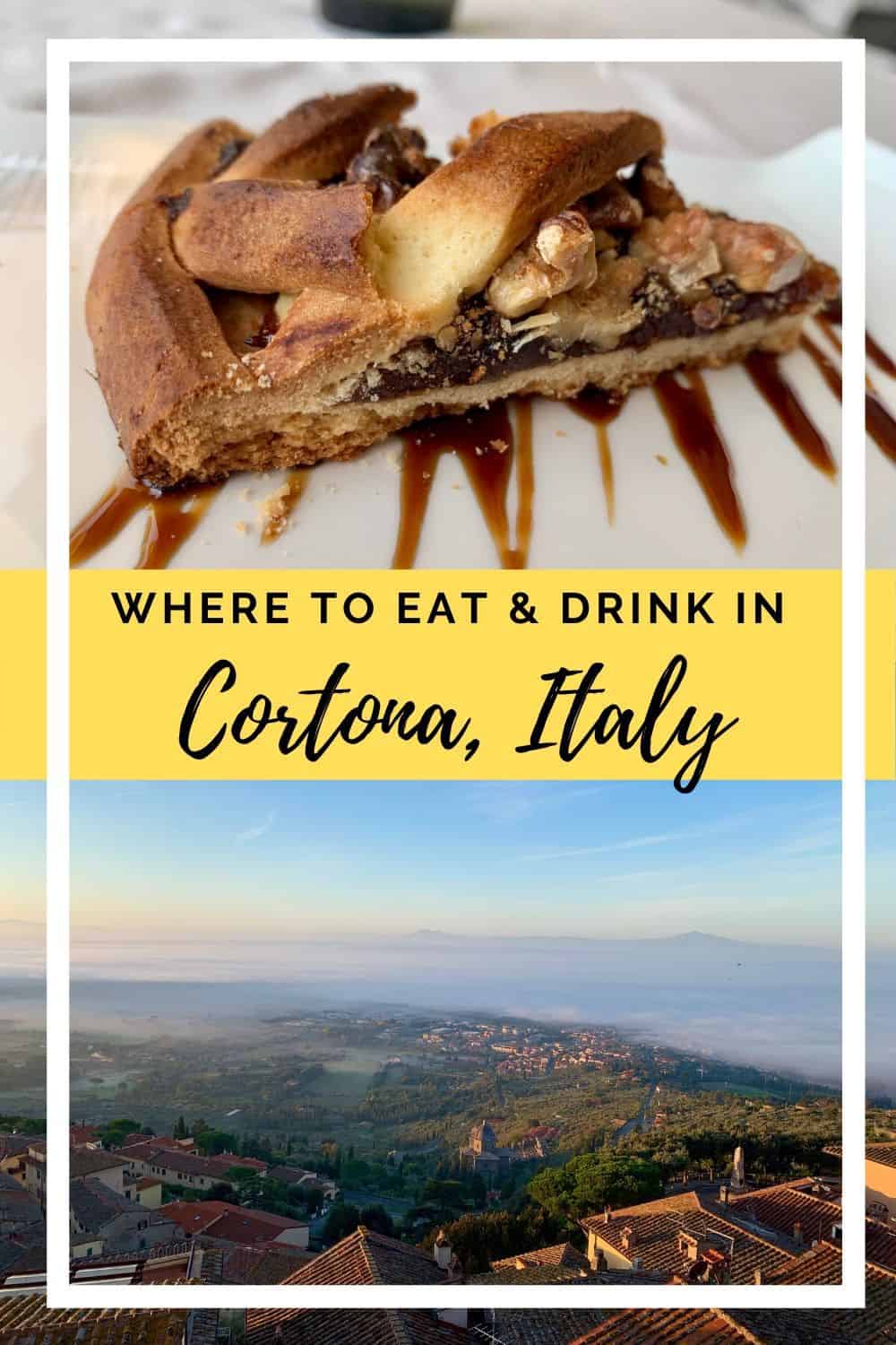 Where to Eat & Drink in Cortona, Italy | This tiny Italian hill town is a foodie's dream! I share the best Cortona restaurants, bars, cafes, and more...and the town is only an hour and a half from Florence. Planning your visit to Cortona, Tuscan hill towns #foodietravel #cortona #italy #tuscany