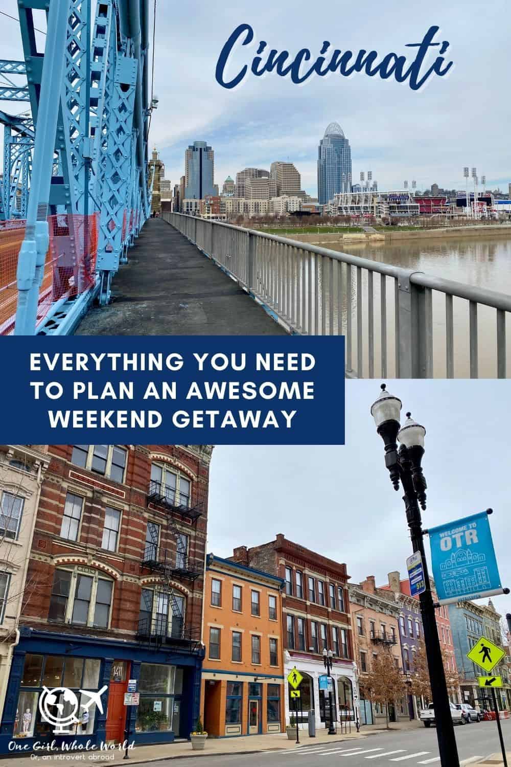 Things to Do in Cincinnati, Ohio | How to plan a Cincinnati weekend trip packed full of beautiful architecture, history, great food and drink, breweries, riverfront views, & more! Where to stay in Cincinnati, restaurant & bar recommendations, Cincinnati architecture, OTR area, Brewery District, historic downtown explorations. #weekendtrip #cincinnati #ohio