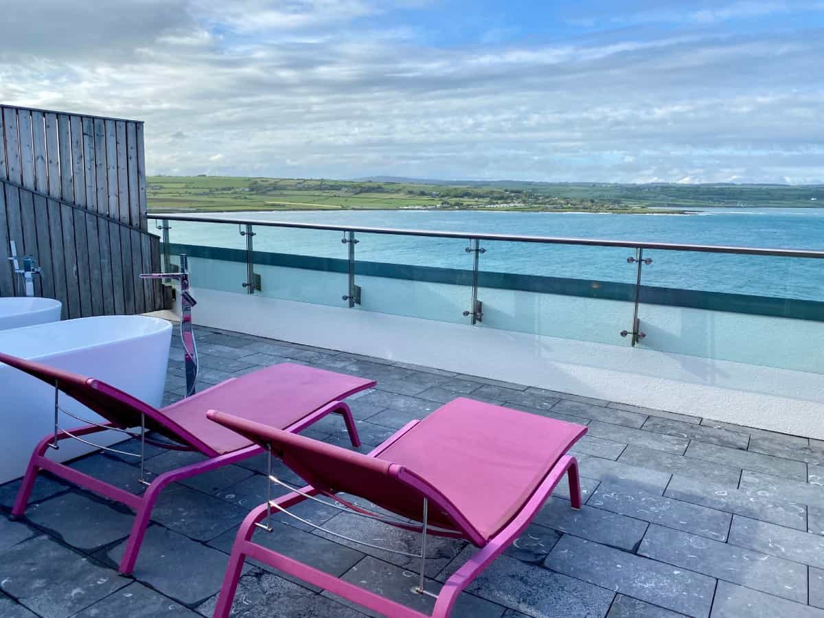 The biggest star of Cliff House Hotel Ardmore, Ireland, is the stunning balcony with ocean views