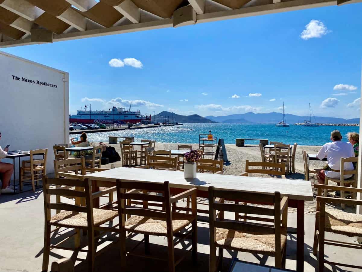 Things to do in Naxos Chora - enjoy the seaside with a cocktail or coffee at The Naxos Apothecary
