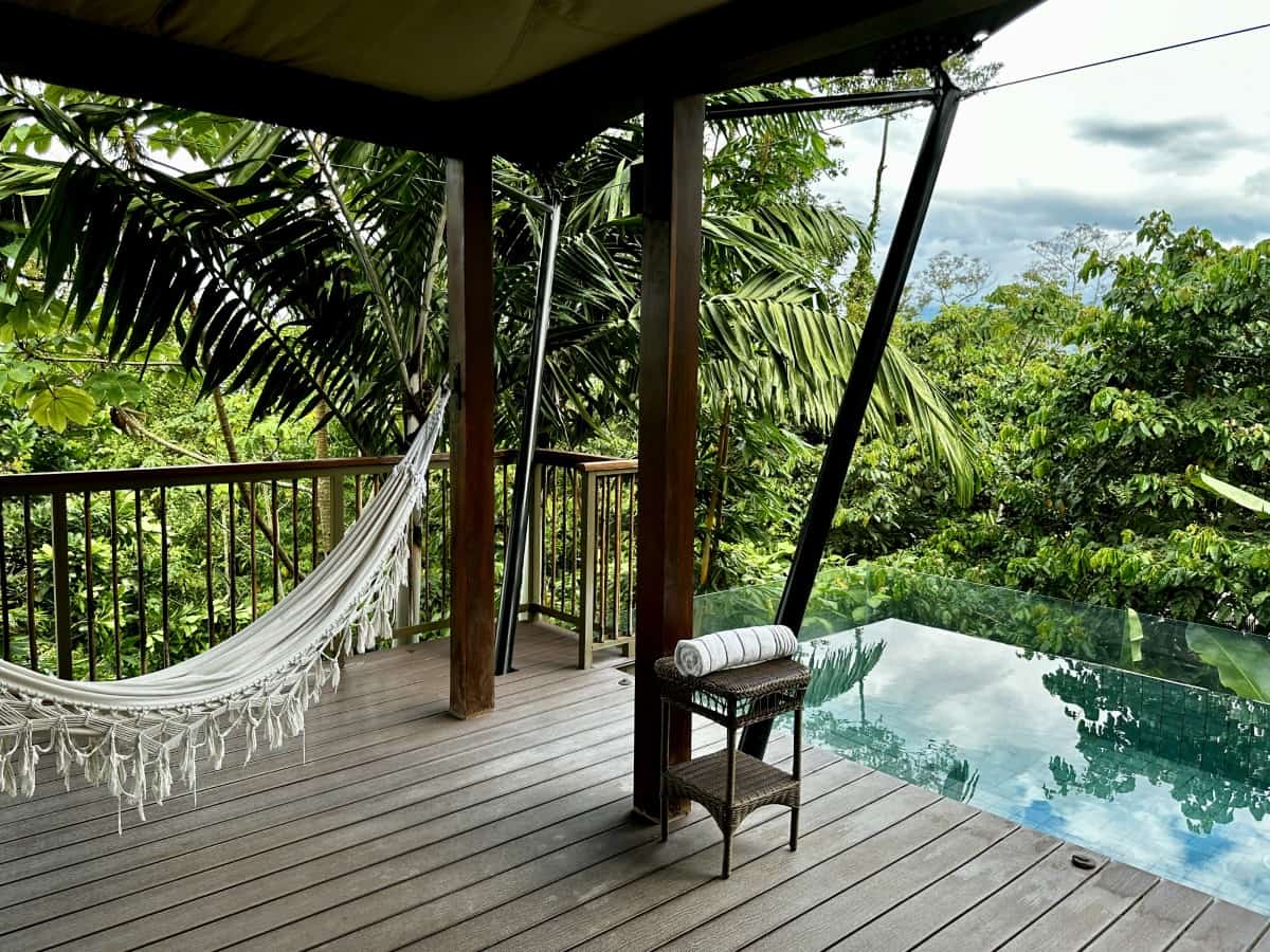 My amazing suite's plunge pool & volcano view at Nayara Tented Camp - what it was like staying at this luxury Costa Rican resort