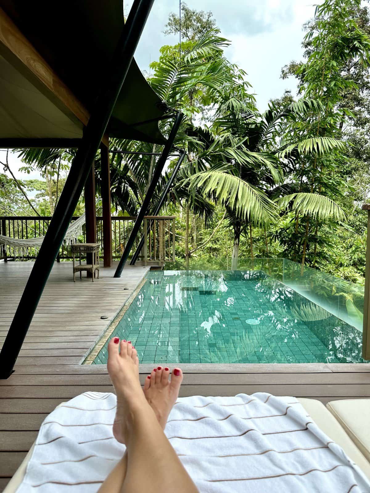 My suite's balcony with plunge pool at Nayara Tented Camp - what it was like staying at this luxury Costa Rican resort