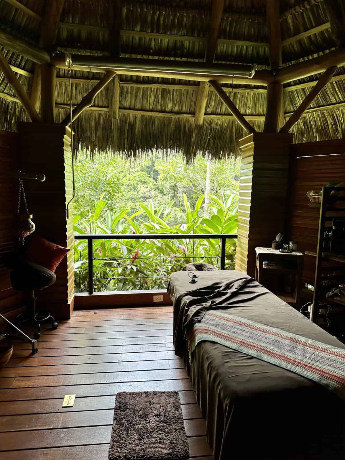 Amor Arenal hotel review - what to expect from this boutique Costa Rica luxury resort - open-air spa room