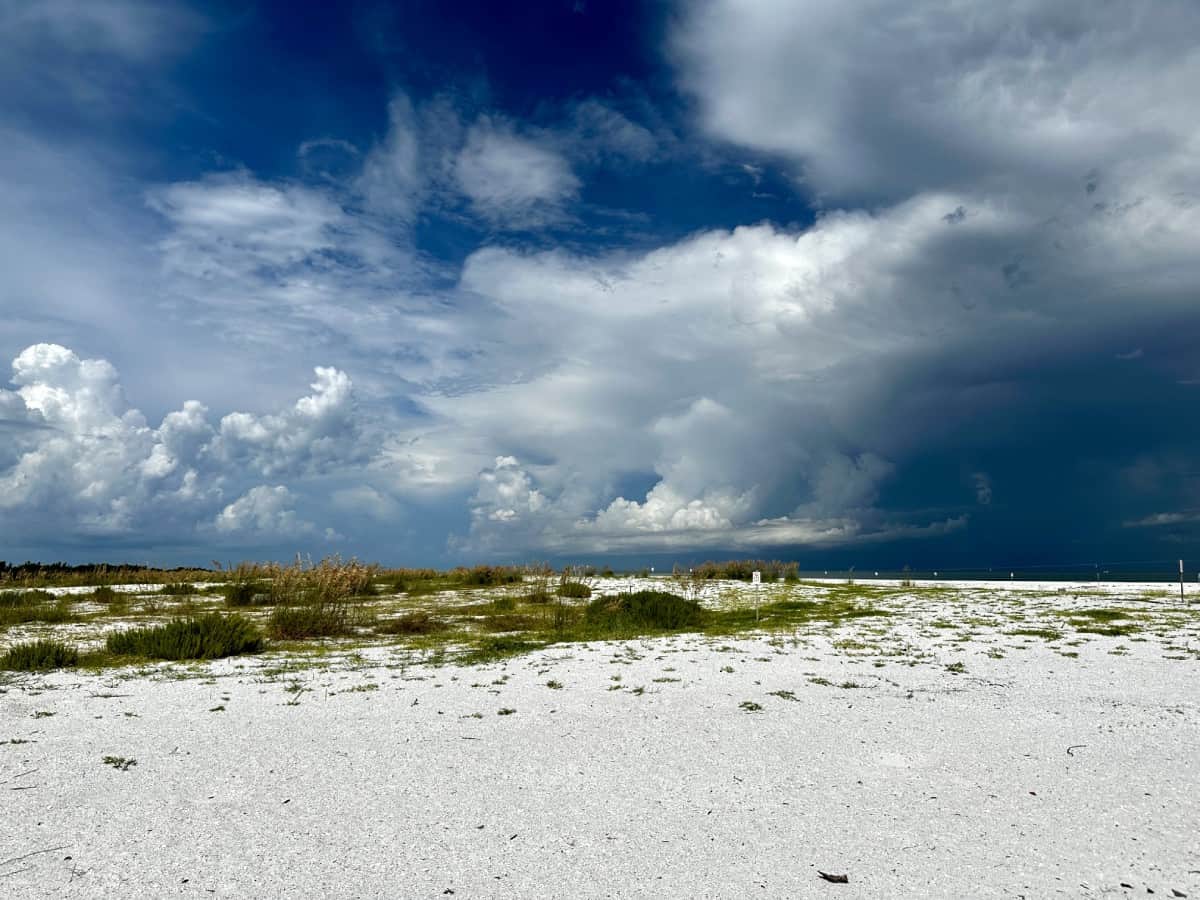 The Dolphin Explorer is one of the best boat tours on Marco Island - watching a storm brew off Tiger Tail Key