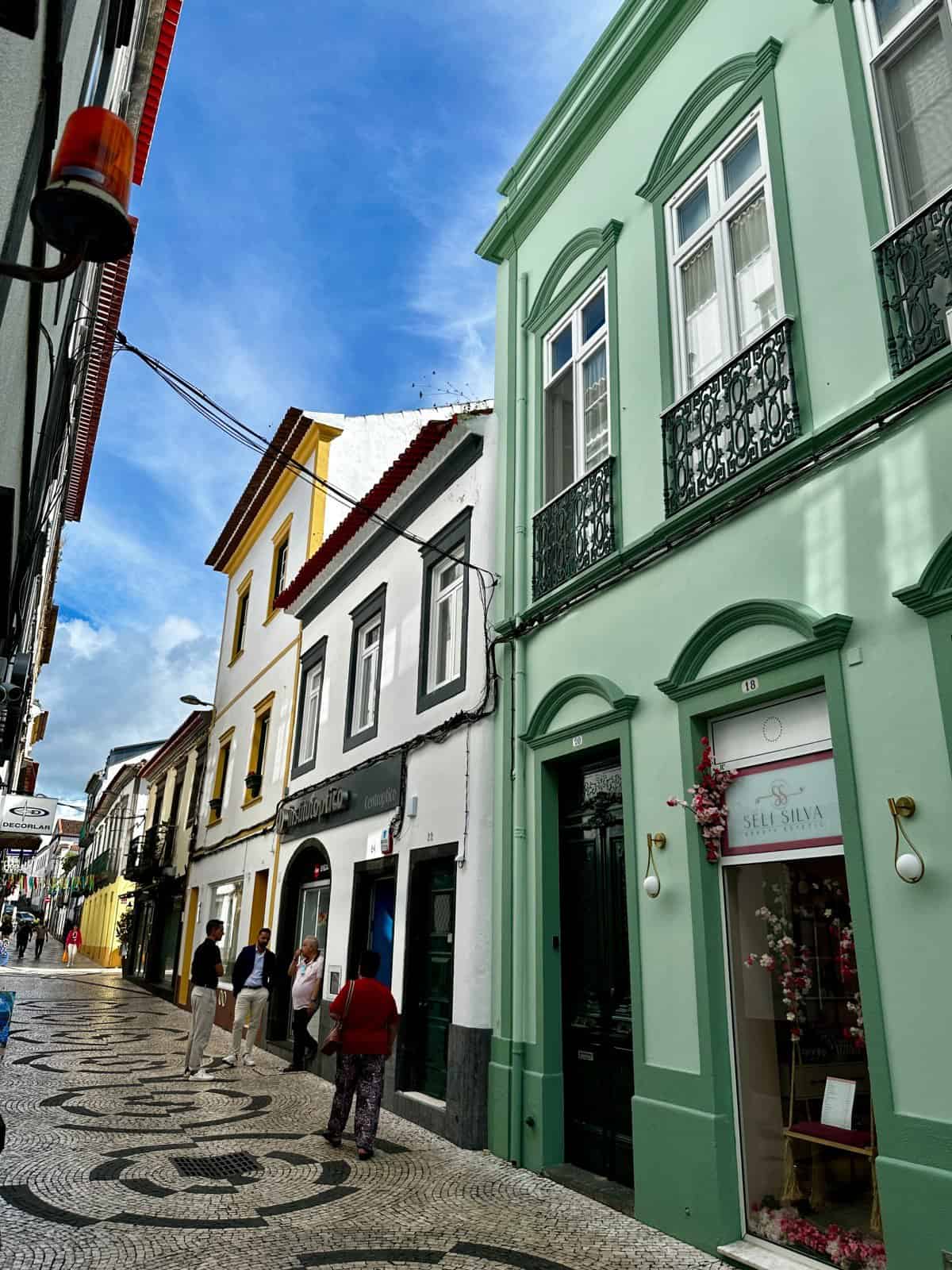 Things to Do in Ponta Delgada (Azores) - wander the narrow streets & enjoy the mosaic tiled pavings and colorful buildings
