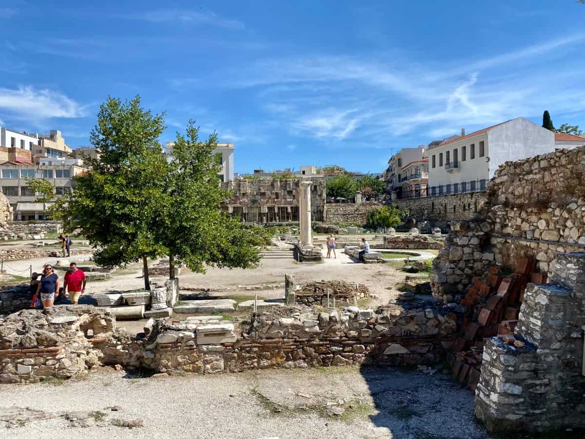 things to do in Athens with one day - visit the ruins of Hadrian's Library
