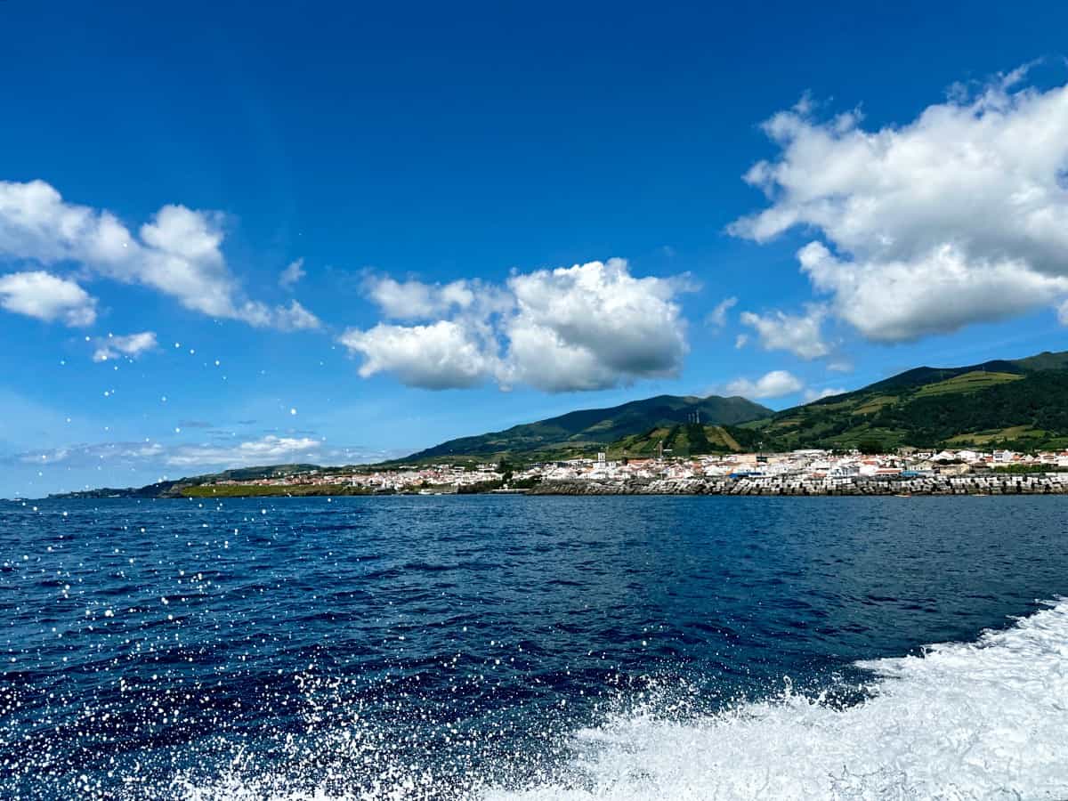 view from boat toward Sao Miguel (Azores)